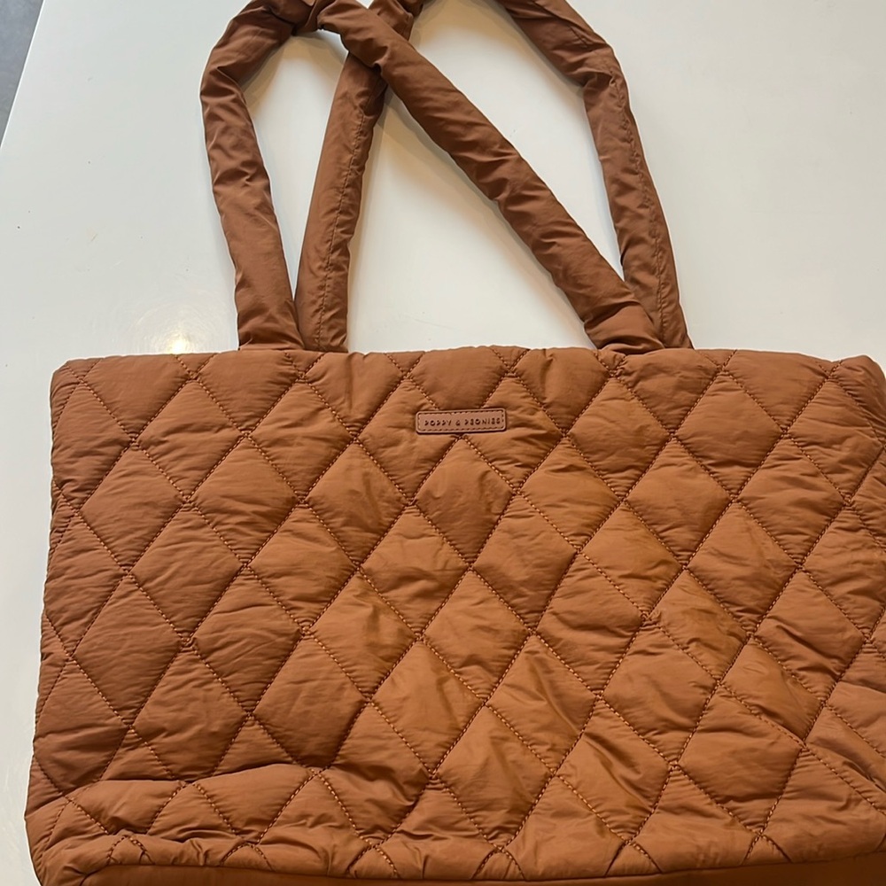 Poppy & Peonies Tote It in Cognac